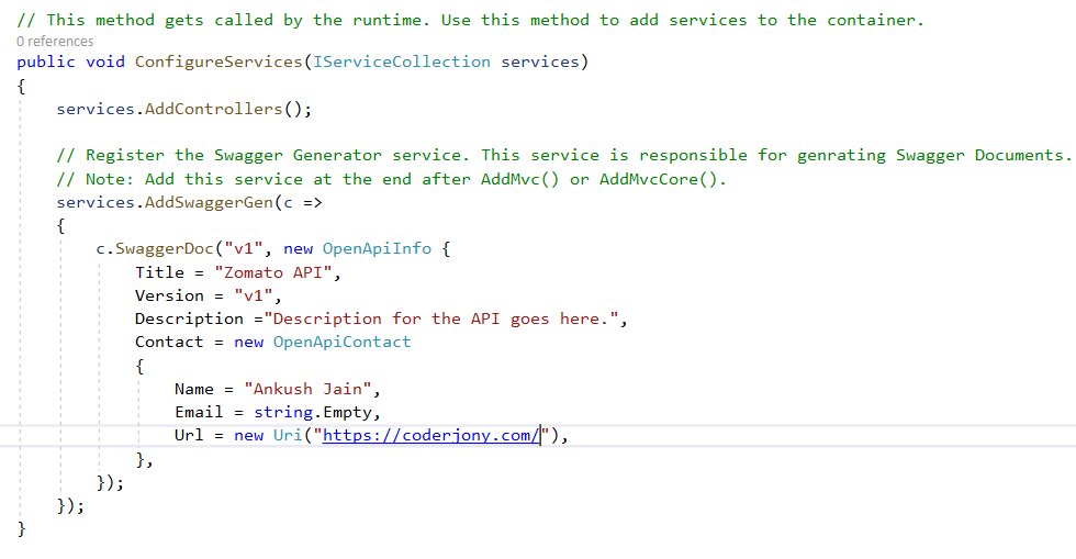 Adding Swagger to ASP.NET Core 3.1 Web API