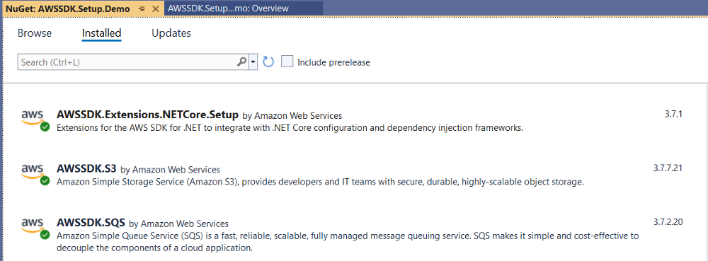 Configuring the AWS SDK for .NET with .NET Core