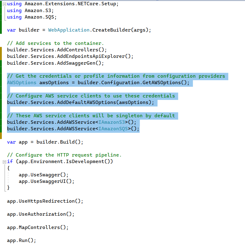 Configuring the AWS SDK for .NET with .NET Core
